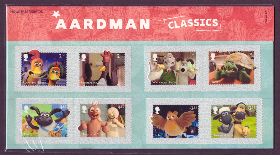 (image for) 2022 Aardman Classics Royal Mail Presentation Pack 623